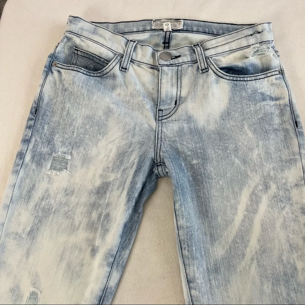 Current/Elliot The Ankle Skinny Cheville City Bleach Destroy Jeans Size 26 - Picture 7 of 16
